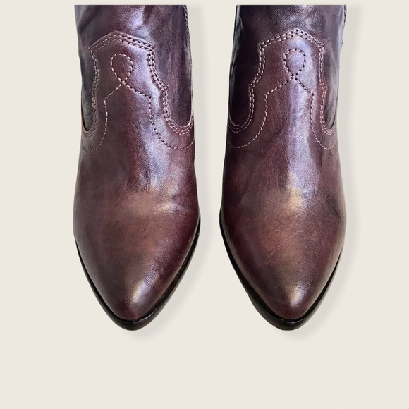 Frye Renee Seam Brown Leather Short Ankle Bootie - Picture 10 of 16